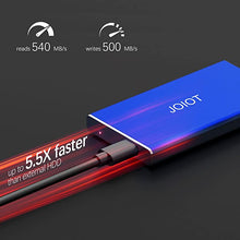 Load image into Gallery viewer, JOIOT Mini Portable SSD 500GB External Solid State Drive - Up to 540MB/s, USB 3.1 Gen 2 Ultra-Slim External SSD, Blue