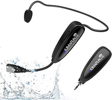 Load image into Gallery viewer, Fitness Wireless Microphone, KIMAFUN 2.4G Wireless Waterproof Headset Microphone with Transmitter and 3.5mm Receiver, For Fitness Instructor, Spinning, Yoga, Computer, PC, Smartphone, Speaker, G100-1