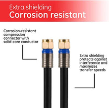 Load image into Gallery viewer, GE RG6 Coaxial Cable, 100 ft. F-Type Connectors, Quad Shielded Coax Cable, 3 GHz Digital, In-Wall Rated, Ideal for TV Antenna, DVR, VCR, Satellite, Cable Box, Home Theater, Black, 34842