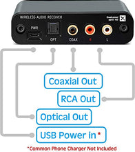 Load image into Gallery viewer, BluDento True Hi-Fi aptX HD Bluetooth 5.0 Music Receiver Long Range, Built-in Burr Brown DAC, for Streaming Audio to Any A/V Receiver, Powered Speaker, Amplifier
