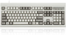 Load image into Gallery viewer, Perixx PERIBOARD-106M, Wired Performance Full-Size USB Keyboard, Curved Ergonomic Keys, Classic Retro Gray/White Color, US English Layout