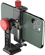 Load image into Gallery viewer, Cell Phone Tripod Mount, ULANZI ST-14 Smartphone Tripod Mount Adapter Aluminum with Cold Shoe, 360° Cell Phone Stand Holder Clamp for iPhone 13 12 11 Max Pro iPhone X XR Xs 6 7 Plus