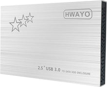 Load image into Gallery viewer, 1TB External Hard Drive Portable - HWAYO 2.5'' Ultra Slim HDD Storage USB 3.0 for PC, Laptop, Mac, Chromebook, Xbox One (Silver)