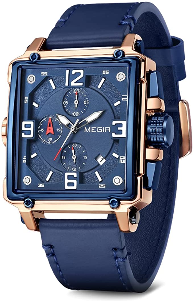 MEGIR Men's Analogue Army Military Chronograph Luminous Quartz