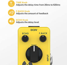 Load image into Gallery viewer, Donner Guitar Delay Pedal, Yellow Fall Analog Delay Guitar Effect Pedal Vintage Delay True Bypass