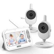 Load image into Gallery viewer, Baby Monitor with Camera and Audio 4.3 Inches LCD Split Screen 1000ft Range Rechargeable Battery Temperature Detection Baby Crying Detection Night Vision 2-Way Audio