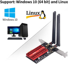 Load image into Gallery viewer, WiFi 6E AX210 WiFi Card BT5.2 6GHz 3000Mbps PCI-E Wireless Adapter WiFi 6E 7th Generation 802.11ac ax MU-MIMO Gigabit 2.4GHz 5GHz 3000Mbps ax210ngw PCIe WiFi BT Network Card OFDMA vPro for Desktop PC
