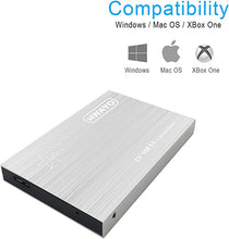 Load image into Gallery viewer, 1TB External Hard Drive Portable - HWAYO 2.5'' Ultra Slim HDD Storage USB 3.0 for PC, Laptop, Mac, Chromebook, Xbox One (Silver)