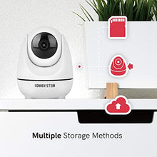 Load image into Gallery viewer, Konnek Stein Wireless Security Camera, WiFi Home Security Systems 360 Degree Monitoring, HD 1080P Motion Detection, Night Vision, Remote Control, Two-Way Audio, with TF Card Slot and Cloud (White)
