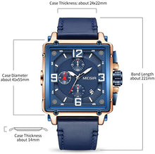Load image into Gallery viewer, MEGIR Men's Analogue Army Military Chronograph Luminous Quartz Watch with Fashion Leather Strap for Sport & Business Work ML2061G