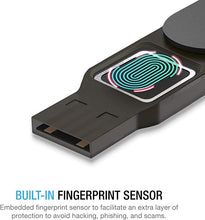 Load image into Gallery viewer, Thetis FIDO2 Security Key Fingerprint USB A, Two Factor Authenticator, Multi-Layered Protection HOTP / U2F Compatible Windows, MacOS, Gmail, Linux for Office Business - Black