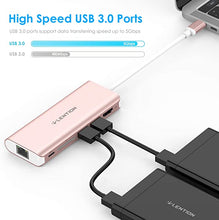Load image into Gallery viewer, LENTION USB C Hub with 4K HDMI, SD Card Reader, 2 USB 3.0, Type C Charging & Gigabit Ethernet Compatible 2021-2016 MacBook Pro, New Mac Air/Surface, More, Stable Driver Adapter (CB-C68, Rose Gold)