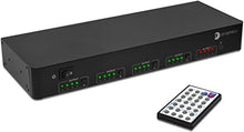 Load image into Gallery viewer, gofanco Intelligent 4x4 HDMI Matrix Switch 4K 60Hz YUV 4:4:4 HDR with Auto Downscaling (4K to 1080p) & Alexa Echo Voice Control, HDMI 2.0, HDCP 2.2, 18Gbps, IR, RS-232, Control4, TAA Compliant