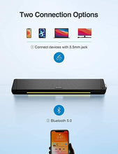 Load image into Gallery viewer, Computer Speakers, Dynamic RGB Computer Sound Bar, HiFi Stereo Bluetooth 5.0 & 3.5mm Aux-in Connection, USB Powered Computer Speakers for Desktop, PC, Laptop, Tablets