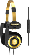 Load image into Gallery viewer, Koss Porta Pro Limited Edition Black Gold On-Ear Headphones, in-Line Microphone, Volume Control and Touch Remote Control, Includes Hard Carrying Case, Wired with 3.5mm Plug, Black and Gold