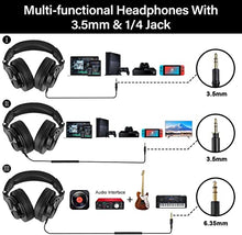 Load image into Gallery viewer, OneOdio A70 Bluetooth Over Ear Headphones, Wireless Headphones with 72H Playtime, Shareport, Foldable, 3.5mm/6.35mm Stereo Jack for Guitar Amp Computer PC Tablet Home Office Travel