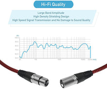Load image into Gallery viewer, XLR Cable 100ft Male to Female, Furui Microphone XLR Cable 3 Pin Nylon Braided Balanced XLR Cable Mic DMX Cable Patch Cords with Oxygen-Free Copper Conductors