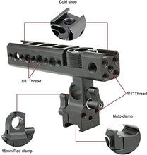 Load image into Gallery viewer, NICEYRIG Quick Release NATO Top Handle with 15mm Rod Clamp, Cold Shoe Mounts for DSLR Camera/ Camcorder/ Cinema Camera Cage