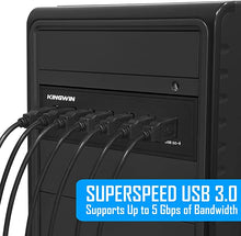 Load image into Gallery viewer, Kingwin Front Panel USB 3.0 Hub 7 Port & One Fast Charging USB 2.1A Charging Port