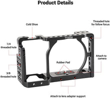 Load image into Gallery viewer, SMALLRIG Camera Cage only for Sony A6000 A6300 ILCE-6000 ILCE-6300 NEX7 with 1/4" 3/8" Mounting Points and Built-in Cold Shoe - 1661