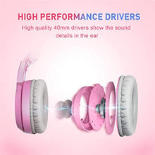 Load image into Gallery viewer, SOMIC G951pink Gaming Headset for PC, PS4, Laptop: 7.1 Virtual Surround Sound Detachable Cat Ear Headphones LED, USB, Lightweight Self-Adjusting Over Ear Headphones for Girlfriend Women
