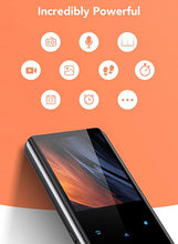 Load image into Gallery viewer, 32GB MP3 Player with Bluetooth 5.0, AGPTEK 2.4" Curved Screen Portable Music Player with Speaker Lossless Sound with FM Radio, Voice Recorder, Supports up to 128GB, Black