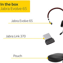 Load image into Gallery viewer, Jabra Evolve 65 UC Wireless Headset, Mono Includes Link 370 USB Adapter Bluetooth Headset with Industry-Leading Wireless Performance, Passive Noise Cancellation, All Day Battery