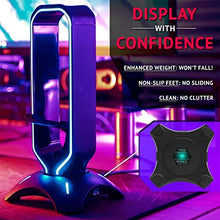 Load image into Gallery viewer, Tilted Nation RGB Headset Stand and Gaming Headphone Stand Display with Mouse Bungee Cord Holder - Gaming Headset Holder with USB 3.0 Hub for Wired or Wireless Headsets for Xbox, PS4, PC