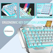 Load image into Gallery viewer, Wireless Keyboard and Mouse,Blue LED Backlit Rechargeable Keyboard Mouse with 3800mAh Battery Metal Panel,Removable Hand Rest Mechanical Feel Keyboard and 7 Color Gaming Mute Mouse for PC Gamers