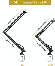 Load image into Gallery viewer, Microphone Stand Extension Arm, TONOR Studio Suspension Scissor Boom Arm with Pop Filter, 3/8" to 5/8" Adapter, Mic Clip, Upgraded Heavy Duty Clamp for Blue Yeti Snowball Ice and Other Mics(T30)