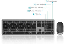 Load image into Gallery viewer, Wireless Keyboard and Mouse Combo - Full Size Slim Thin Wireless Keyboard Mouse with Numeric Keypad 2.4G Stable Connection Adjustable DPI (Grey & Black)