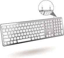Load image into Gallery viewer, Macally USB Wired Keyboard for Mac - Compatible Apple Keyboard with USB Hub (2X Ports) - Full-Size Mac Keyboard with Number Pad - Plug & Play for MacBook Pro/Air, iMac - Aluminum Frame