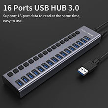 Load image into Gallery viewer, ACASIS Powered USB Hub 16 Ports USB 3.0 Data Hub with Individual On/Off Switches and 12V7.5A 90W Power Adapter USB Hub 3.0 Splitter for Laptop, PC, Computer, Mobile HDD, Flash Drive and More