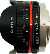 Load image into Gallery viewer, Rokinon FE75MFT-B 7.5mm F3.5 UMC Fisheye Lens for Micro Four Thirds (Olympus PEN and Panasonic), Black