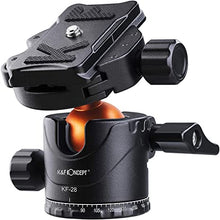 Load image into Gallery viewer, K&F Concept Professional 28mm Metal Tripod Ball Head 360 Degree Rotating Panoramic with 1/4 inch Quick Release Plate Bubble Level for Tripod Monopod Slider Camera Camcorder up to 22 pounds