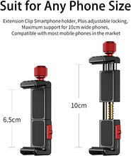 Load image into Gallery viewer, Cell Phone Tripod Mount, ULANZI ST-14 Smartphone Tripod Mount Adapter Aluminum with Cold Shoe, 360° Cell Phone Stand Holder Clamp for iPhone 13 12 11 Max Pro iPhone X XR Xs 6 7 Plus