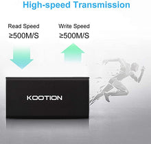 Load image into Gallery viewer, KOOTION External SSD 250GB Portable SSD High-Speed Solid State Drive, Read up to 500MB/s & Write up to 450MB/s