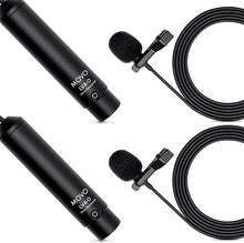 Load image into Gallery viewer, Movo LV4-O2 XLR Phantom Power Omnidirectional Lavalier Microphone Set, with Lapel Mic Clips and Windscreens - Perfect Lapel Microphone for Video Recording, Podcast, Interview, YouTube Production