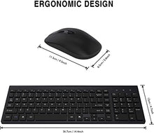 Load image into Gallery viewer, Wireless Keyboard Mouse Combo, cimetech Compact Full Size Wireless Keyboard and Mouse Set 2.4G Ultra-Thin Sleek Design for Windows, Computer, Desktop, PC, Notebook - (Black)