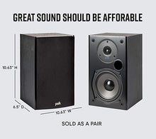 Load image into Gallery viewer, Polk Audio T15 100 Watt Home Theater Bookshelf Speakers – Hi-Res Audio with Deep Bass Response | Dolby and DTS Surround | Wall-Mountable| Pair, Black