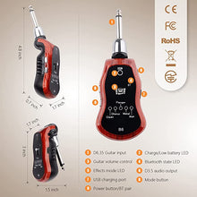 Load image into Gallery viewer, KITHOUSE B6 Guitar Headphone Amp Mini Plug Guitar Amplifier Bluetooth Receiver Rechargeable for Electric Travel Pocket Guitar With CLEAN/CHORUS/FLANGER/METAL/WAH 5 Effects(Mahogany Color)