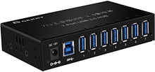 Load image into Gallery viewer, GEKRY USB 3.0 Hub, Metal Case Mountable 7-Port Powered USB Hub 3.0 with 12V/3A AC Adapter-Type A