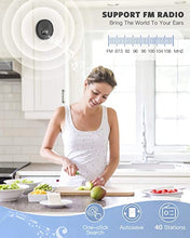 Load image into Gallery viewer, Shower Radio Speaker with Bluetooth 5.0, AGPTEK Waterproof Wireless Bathroom FM with Suction Cup 12H Long Playback Time, Lanyard, LCD Screen Display, Handsfree Calling, Storage Card Playback Black