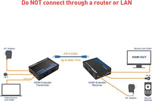Load image into Gallery viewer, Cable Matters Wall Mount HDMI Extender (HDMI Over Ethernet Cable) with TCP/IP Support for 1-to-Many Setup - Up to 300 Feet