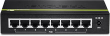 Load image into Gallery viewer, TRENDnet 8-Port Gigabit PoE+ Switch, 8 x Gigabit PoE+ Ports, 123W PoE Power Budget, 16 Gbps Switching Capacity, Desktop Switch, Ethernet Network Switch, Metal, Lifetime Protection, Black, TPE-TG80G