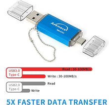 Load image into Gallery viewer, Avomoco USB 3.0/3.1 512GB Type C Dual High Speed Flash Drive for USB C Phones,Tablets,Photo Stick for Samsung Galaxy S8/S8+/S9/S9+,Note7/8/9,A6S/A9S,Google Pixel,LG,Hua Wei.