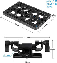 Load image into Gallery viewer, CAMVATE Battery Cheese Plate with 360° Swivel 15mm Rod Clamp for Anton Bauer Gold Mount Power Adapter(NOT Compatible V-Lock)