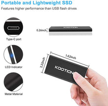 Load image into Gallery viewer, KOOTION External SSD 250GB Portable SSD High-Speed Solid State Drive, Read up to 500MB/s & Write up to 450MB/s