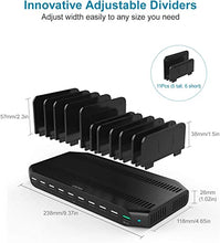 Load image into Gallery viewer, Unitek Fast Charging Station with Quick Charge 3.0, Multi USB Charger Station for Multiple Devices, iPhone, iPad, Tablet, Kindle-Black(UL Certified)