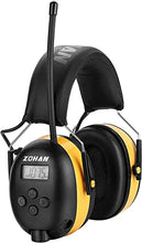 Load image into Gallery viewer, ZOHAN EM042 AM/FM Radio Headphone with Digital Display, Ear Protection Noise Reduction Safety Ear Muffs, Ultra Comfortable Hearing Protector for Lawn Mowing and Landscaping - Yellow